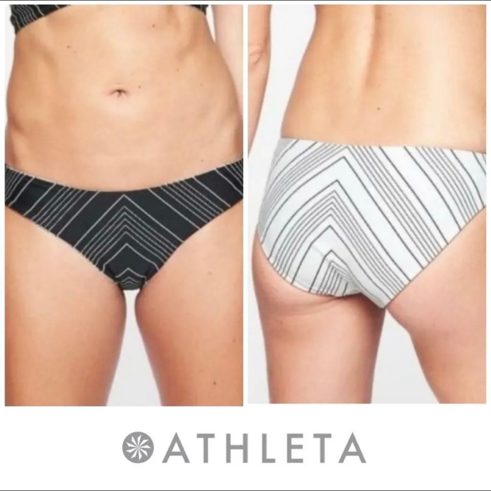 Athleta - chevron reversible bikini bottom chevron NWT large